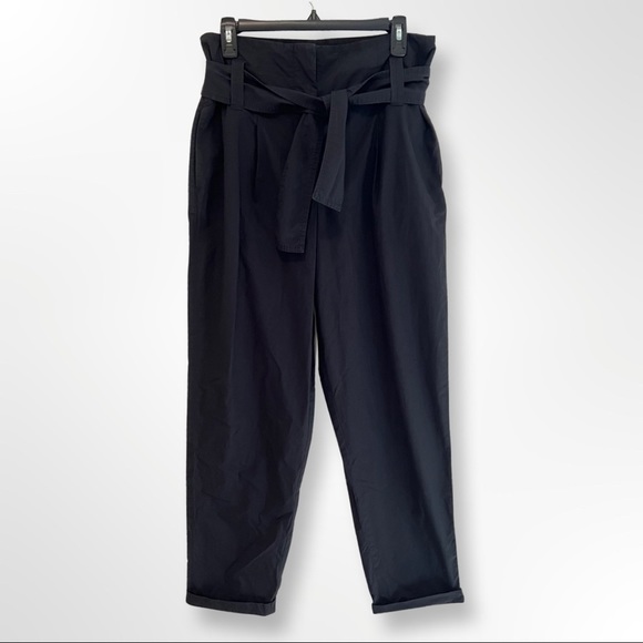 Dorothee Schumacher Black High Waist Cotton Paperbag Pants Size 3 ($500)